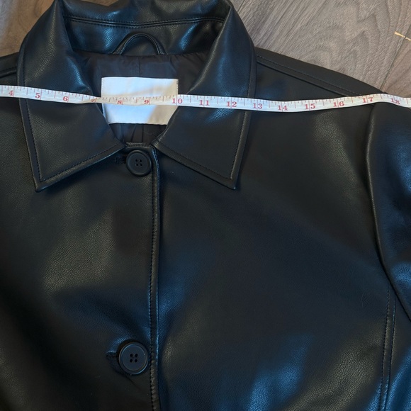 Rebecca Minkoff Black Faux Leather Belted Jacket - Picture 9 of 10